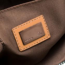 Pre Owned Fendi Blue Zucchino Canvas Shoulder Bag