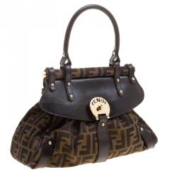 Pre Owned Fendi Tobacco Zucca Canvas Magic Shoulder Bag