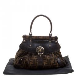 Pre Owned Fendi Tobacco Zucca Canvas Magic Shoulder Bag