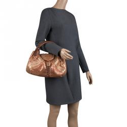 Pre Owned Fendi Bronze Leather Baby Spy Bag