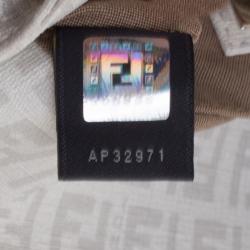 Pre Owned Fendi White Zucchino Coated Canvas Mama Forever Shoulder Bag