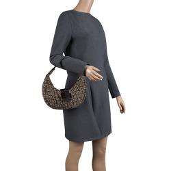 Pre Owned Fendi Tobacco Zucchino Canvas Hobo