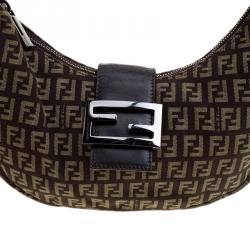 Pre Owned Fendi Tobacco Zucchino Canvas Hobo