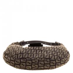 Pre Owned Fendi Tobacco Zucchino Canvas Hobo