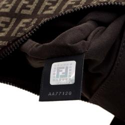 Pre Owned Fendi Tobacco Zucchino Canvas Hobo