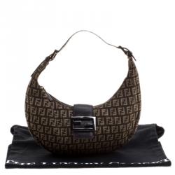 Pre Owned Fendi Tobacco Zucchino Canvas Hobo