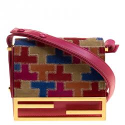 Pre Owned Fendi Pink Leather Fendissime Shoulder Bag