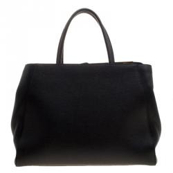 Pre Owned Fendi Black Saffiano Leather 2Jours Tote