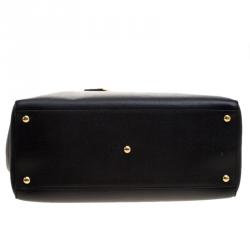 Pre Owned Fendi Black Saffiano Leather 2Jours Tote