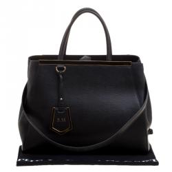 Pre Owned Fendi Black Saffiano Leather 2Jours Tote