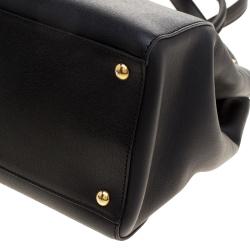 Pre Owned Fendi Black Saffiano Leather 2Jours Tote