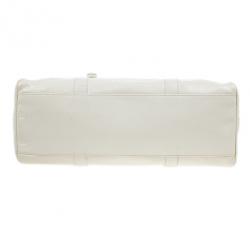 Pre Owned Fendi White Patent Leather Satchel