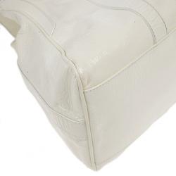 Pre Owned Fendi White Patent Leather Satchel