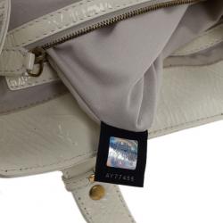 Pre Owned Fendi White Patent Leather Satchel