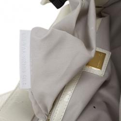 Pre Owned Fendi White Patent Leather Satchel