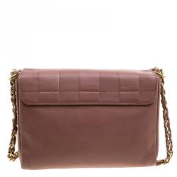 Pre Owned Fendi Pastel Beige Leather Claudia Shoulder Bag