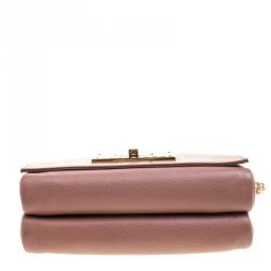 Pre Owned Fendi Pastel Beige Leather Claudia Shoulder Bag