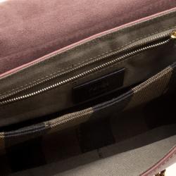 Pre Owned Fendi Pastel Beige Leather Claudia Shoulder Bag