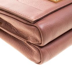 Pre Owned Fendi Pastel Beige Leather Claudia Shoulder Bag