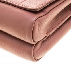 Pre Owned Fendi Pastel Beige Leather Claudia Shoulder Bag