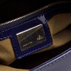Pre Owned Fendi Navy Blue Patent Leather Mama Forever Shoulder Bag