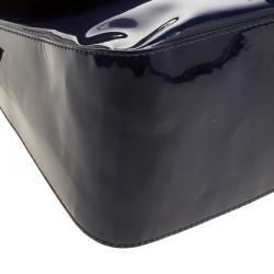 Pre Owned Fendi Navy Blue Patent Leather Mama Forever Shoulder Bag