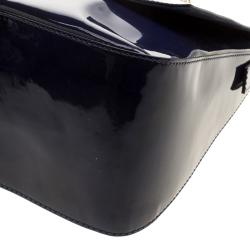 Pre Owned Fendi Navy Blue Patent Leather Mama Forever Shoulder Bag