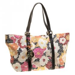 Pre Owned Fendi Multicolor Zucchino Canvas Superstar Shopping Tote