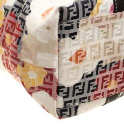 Pre Owned Fendi Multicolor Zucchino Canvas Superstar Shopping Tote