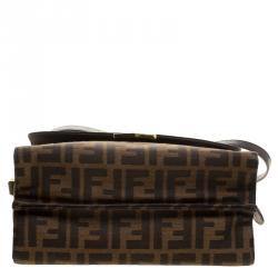Pre Owned Fendi Tobacco Zucca Canvas and Leather Demi Jour Shoulder Bag