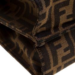 Pre Owned Fendi Tobacco Zucca Canvas and Leather Demi Jour Shoulder Bag