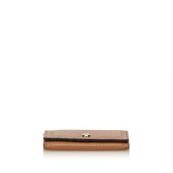 Pre Owned Fendi Brown Selleria Leather Card Holder