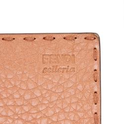 Pre Owned Fendi Brown Selleria Leather Card Holder
