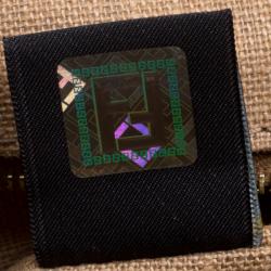 Pre Owned Fendi Black Leather Pequin Tonal Strip Shoulder Bag