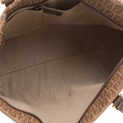 Pre Owned Fendi Brown Zucchino Coated Canvas Superstar Shopping Tote