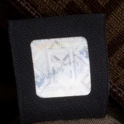 Pre Owned Fendi Brown Zucchino Coated Canvas Superstar Shopping Tote