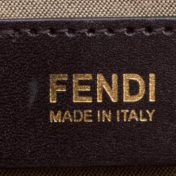 Pre Owned Fendi Brown Zucchino Coated Canvas Superstar Shopping Tote