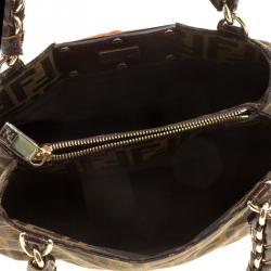 Pre Owned Fendi Tobacco Zucca Canvas Small Mia Shoulder Bag