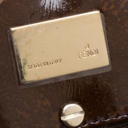 Pre Owned Fendi Tobacco Zucca Canvas Small Mia Shoulder Bag