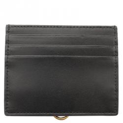Pre Owned Fendi Black Leather Card Holder