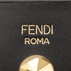 Pre Owned Fendi Black Leather Card Holder
