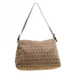 Pre Owned Fendi Tobacco Zucchino Canvas Mama Forever Shoulder Bag