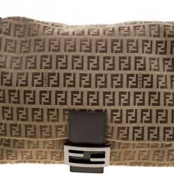 Pre Owned Fendi Tobacco Zucchino Canvas Mama Forever Shoulder Bag