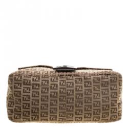Pre Owned Fendi Tobacco Zucchino Canvas Mama Forever Shoulder Bag