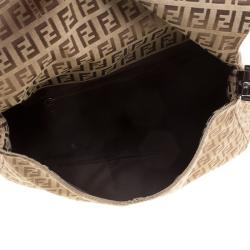 Pre Owned Fendi Tobacco Zucchino Canvas Mama Forever Shoulder Bag