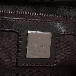 Pre Owned Fendi Tobacco Zucchino Canvas Mama Forever Shoulder Bag