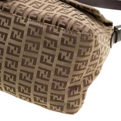 Pre Owned Fendi Tobacco Zucchino Canvas Mama Forever Shoulder Bag