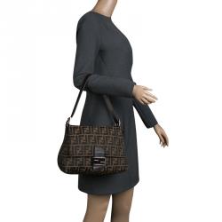 Pre Owned Fendi Tobacco Zucca Canvas Mama Forever Shoulder Bag