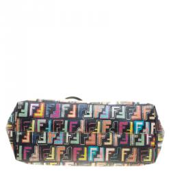 Pre Owned Fendi Multicolor Zucca Coated Canvas Roll Tote