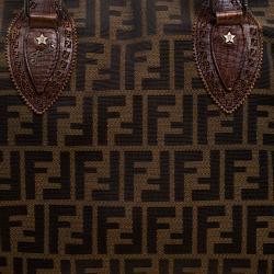 Pre Owned Fendi Brown Zucca Canvas Chef du Jour Satchel